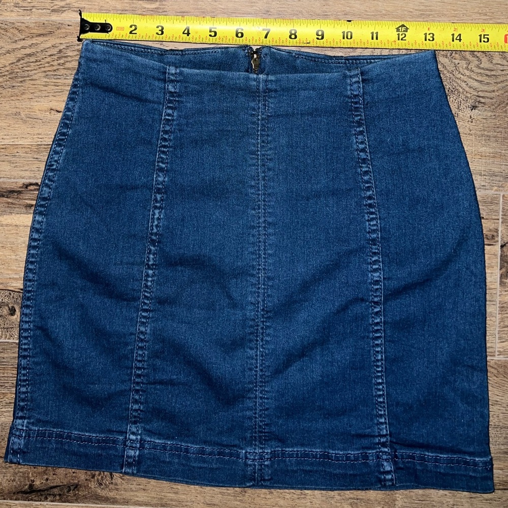 Free People Modern Femme Blue Denim Skirt - Picture 8 of 12